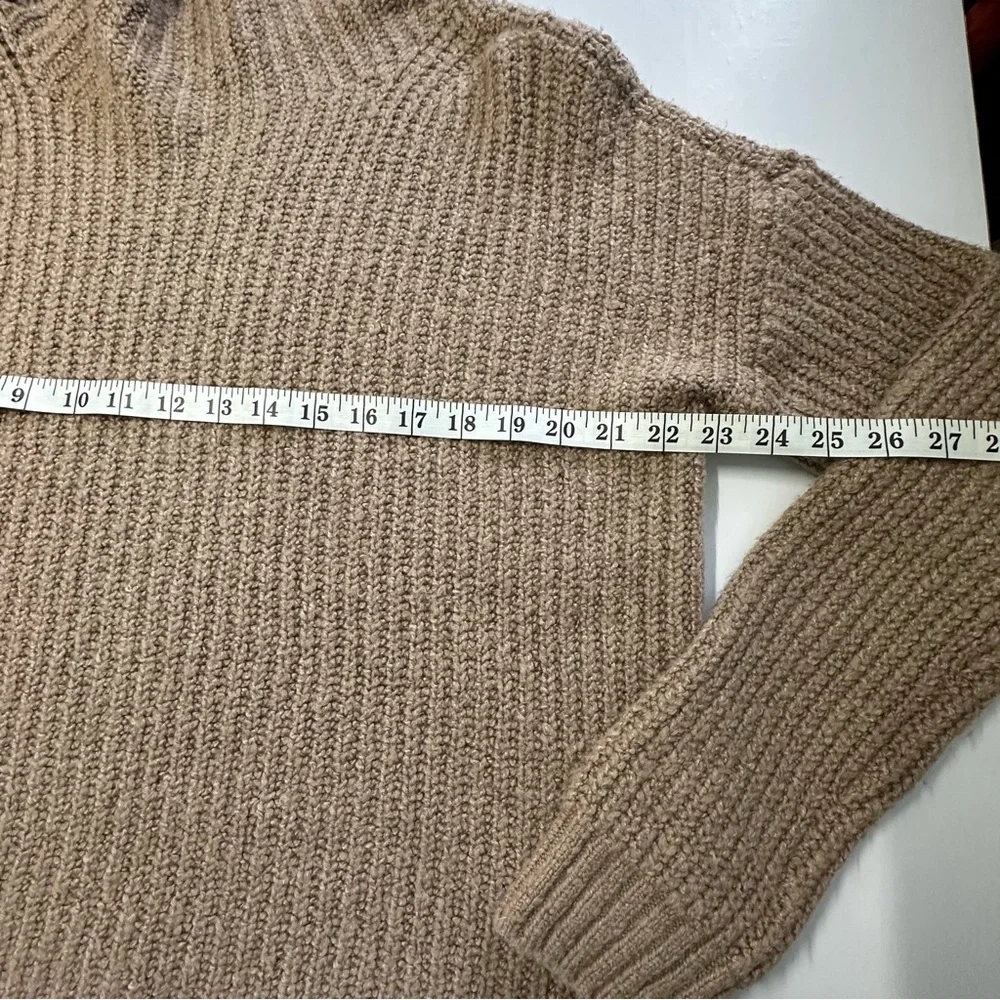 Anthropology women’s size S chunky knit loose fit mock neck sweater, beige color
